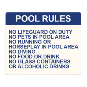 Pool Rules Sign